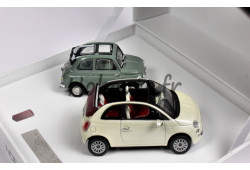 Coffret 2 voitures Fiat Nuova 500 1957 et Fiat 500C 2009